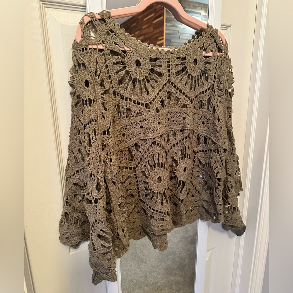 NWOT🤎POL Bohemian Goddess Crochet Top One Size - Picture 7 of 9